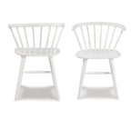 Roundhill - 5 Piece Dining Set, Dining Table With 4 Windsor Chairs - Brown / Antique White