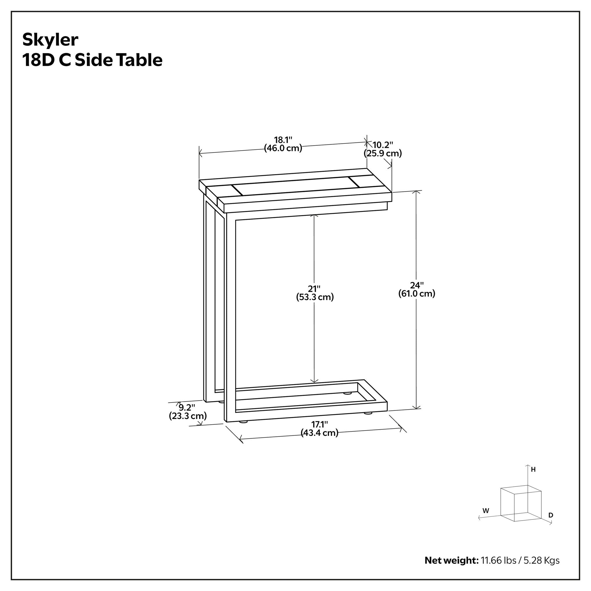 Skyler - C Side Handcrafted Table