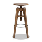 Spencer - Minimalist Oak Adjustable Bar Counter Stool - Walnut Brown Oak