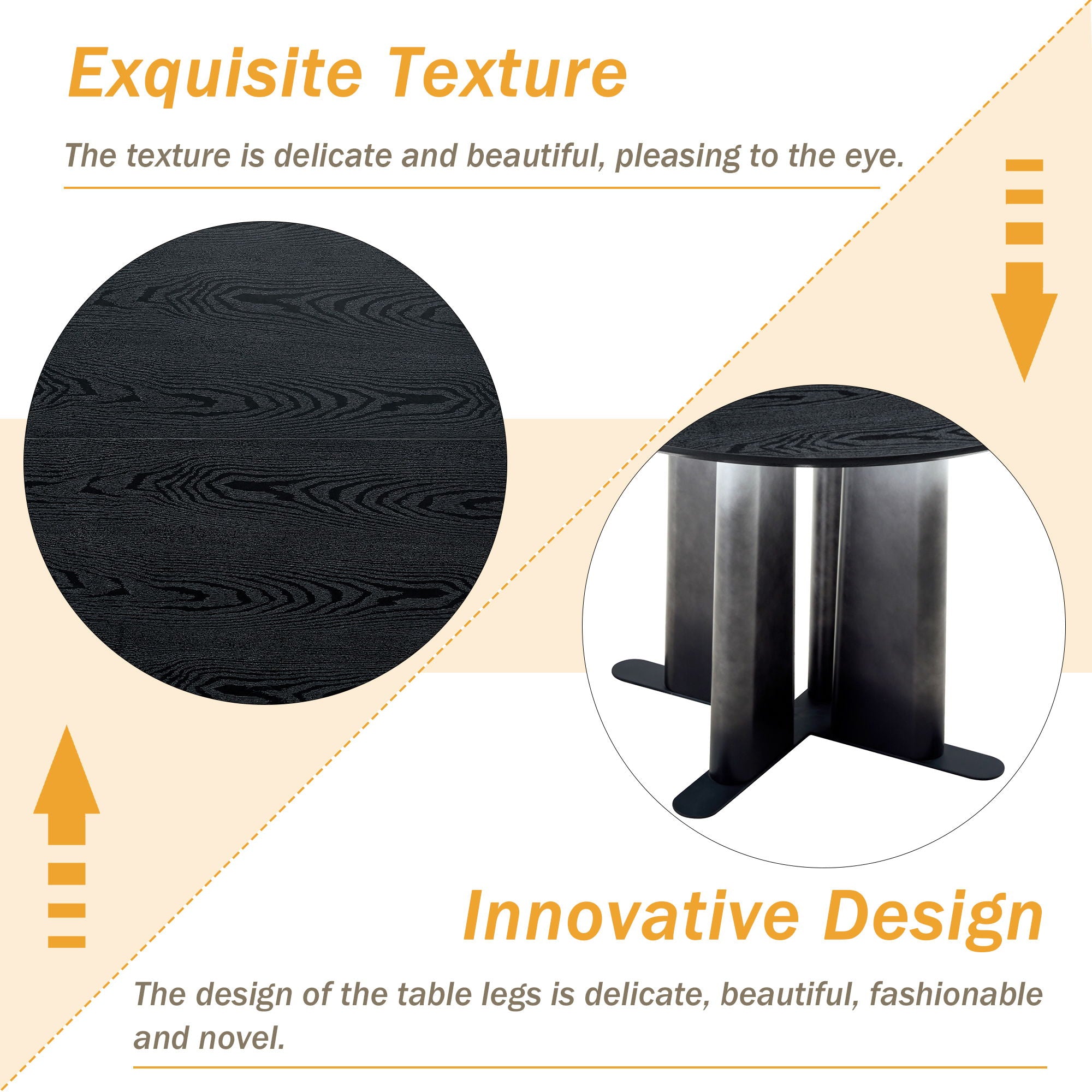 Round Dining Table With Cross Base, Modern Home Furniture