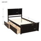 Platform Storage Bed With 2 Wheel Base Drawers