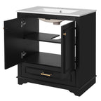 Bathroom Vanity With Sink, Cabinet & 2 Soft Closing Doors & Adjustable Shelf