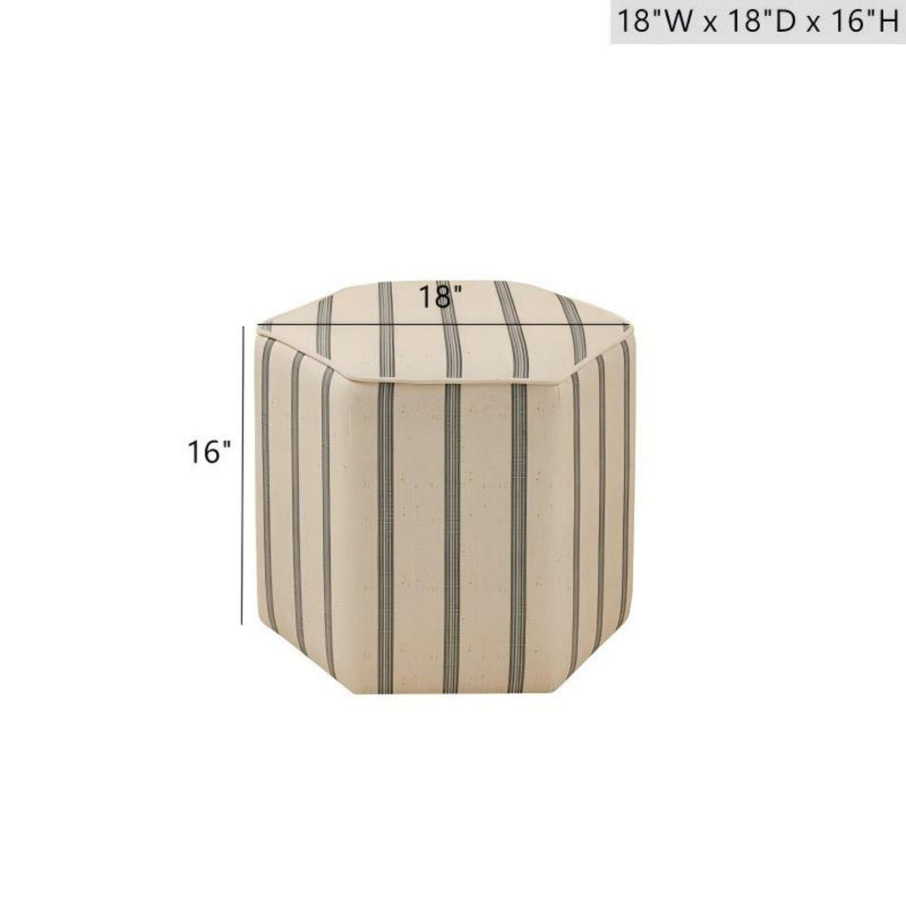 Accent Ottoman Printed Stripe