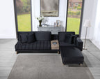 Memphis - Reversible Sectional Sofa Ottoman With Storage Compartment, Drawer, USB ports, Charging Outlets
