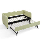 Gingham Daybed With USB Charging Port, Wave-Shaped Design
