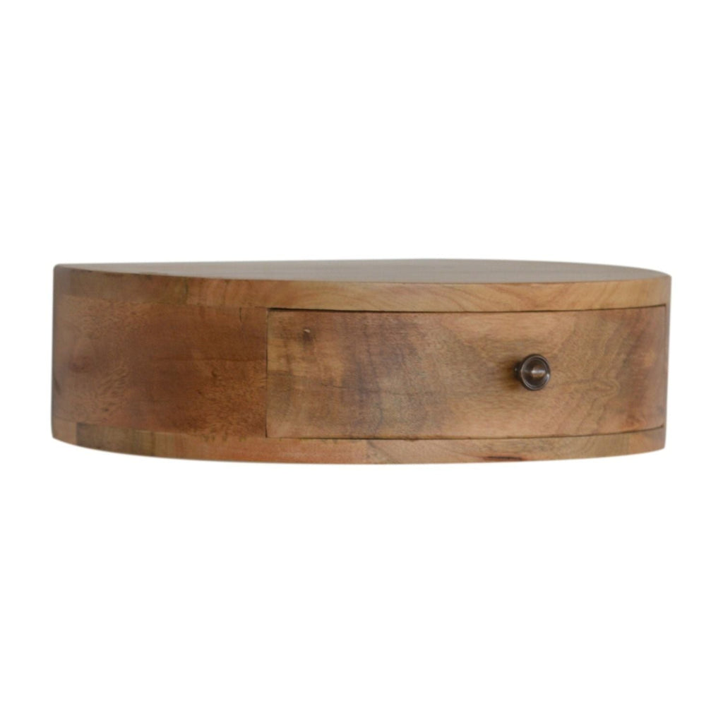 Wall Mounted Rounded Nightstand - Oak