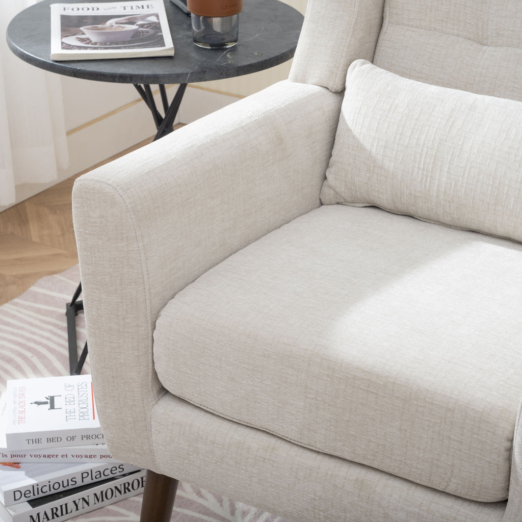 Modern Accent Chair Upholstered Foam Filled Living Room Chairs Comfy Reading Chair Mid-Century Modern Chair With Fabric Lounge Arm Chairs Armchair For Living Room Bedroom