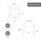 Upholstered Open Back Armchair With Weathered Rubberwood Legs