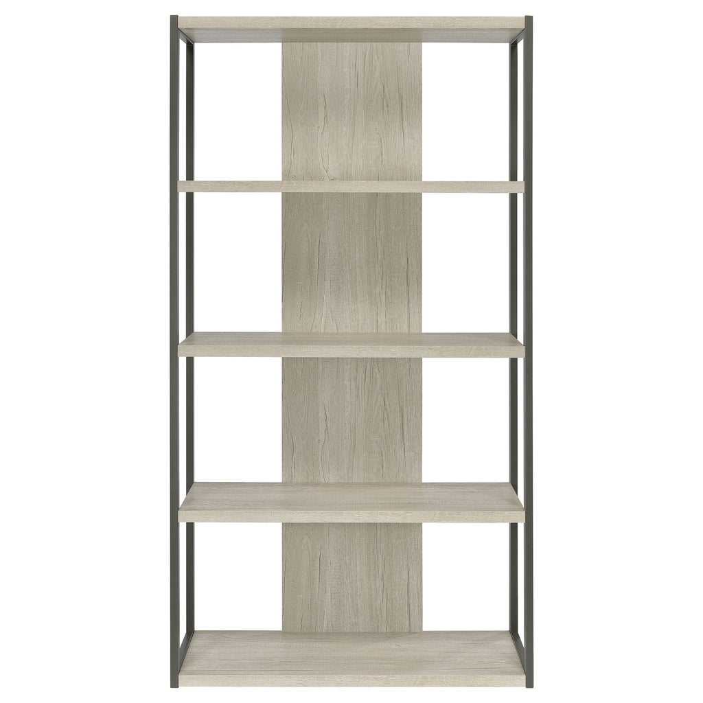 Loomis 72-inch 4-shelf Bookshelf Whitewashed Grey
