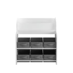 Bookshelf With 6 Storage Bins, Multi Functional Children's Bookcase And Toy Organizer - White