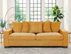 Luxe Sofa With 5 Matching Toss Pillows, Sleek Design, Spacious And Comfortable 3 Seater Couch