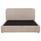 Anders Upholstered Eastern King Storage Lift Platform Bed Beige
