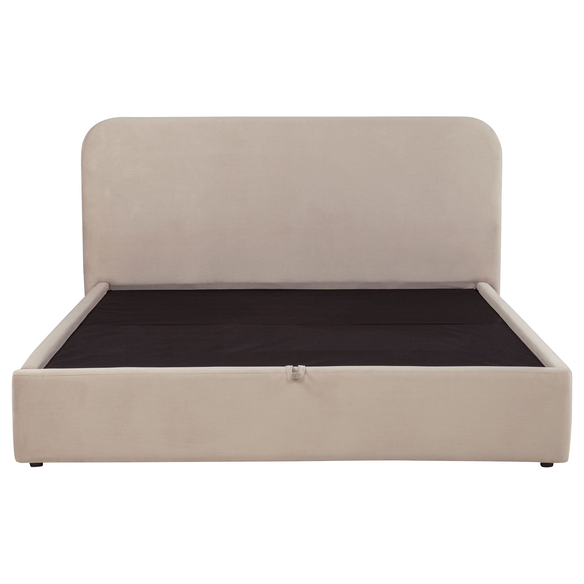 Anders Upholstered Eastern King Storage Lift Platform Bed Beige
