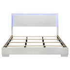 Felicity Wood Eastern King LED Panel Bed White High Gloss