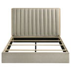 Arielle Queen Bookcase Panel Storage Bed Light Oak