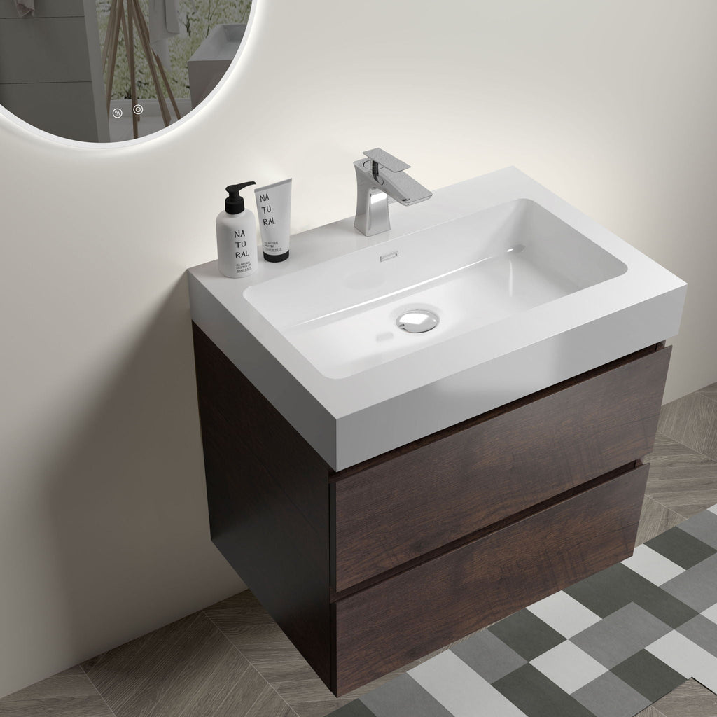 Alice - Bathroom Vanity Wall Mounted With Sink, Large Storage