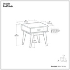 Draper - Handcrafted Mid Century End Table