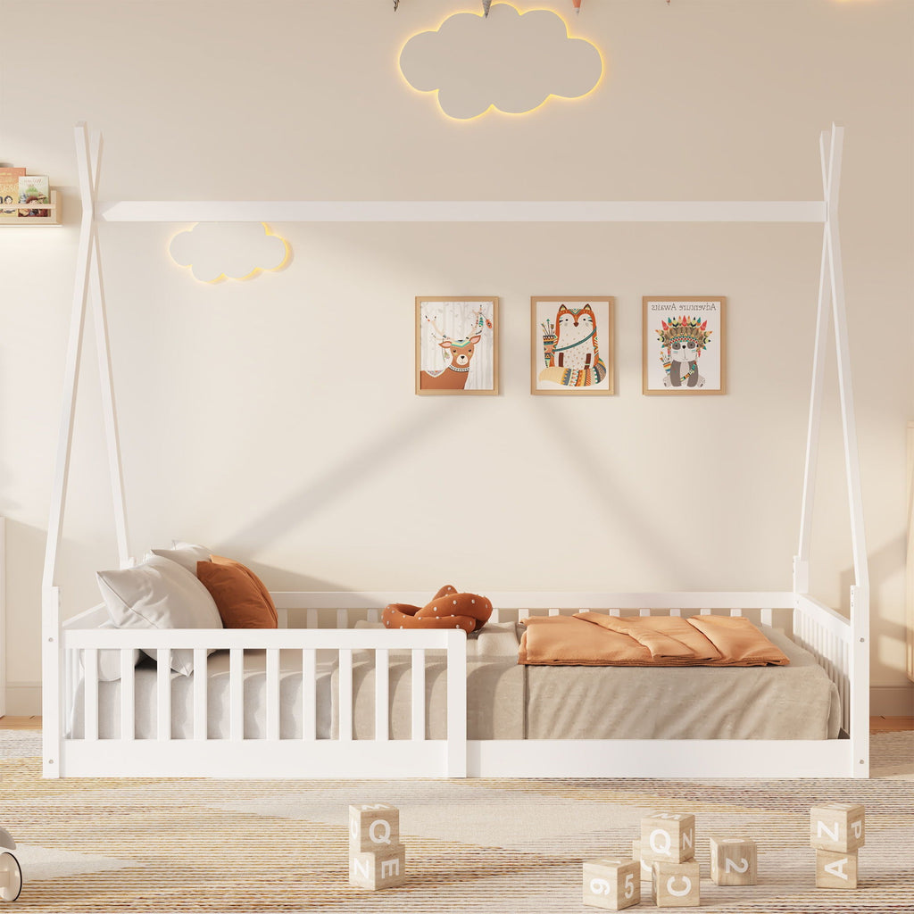House Shaped Design Bed With Fence
