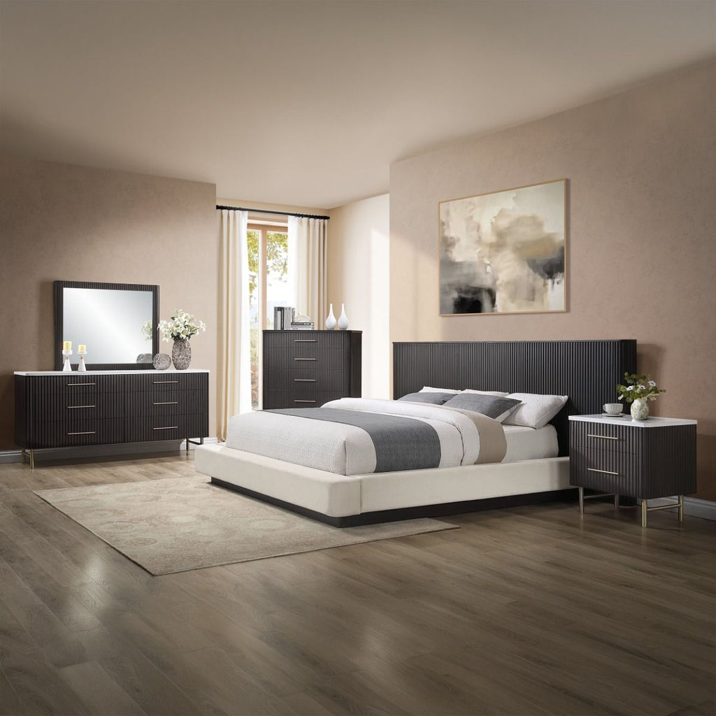 Clayten - Queen Bed - Beige / Espresso