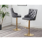 Adjustable Swivel Bar Stool With Nailhead Trim (Set of 2)