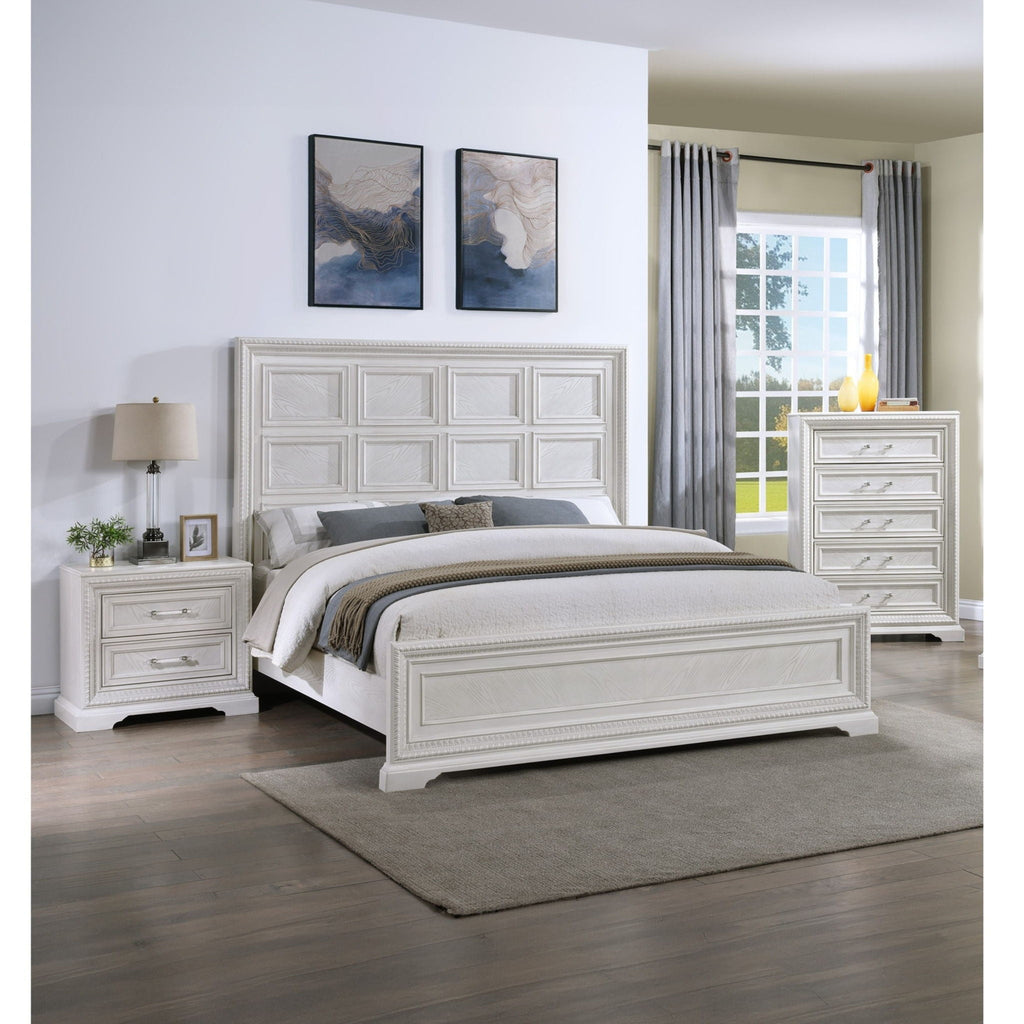 Geometric Design Headboard Panel Bed