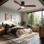 Low Profile Flush Mount Intergrated LED Ceiling Fan With Light And Silent Reversible Motor
