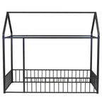 Metal Bed House Bed Frame With Fence