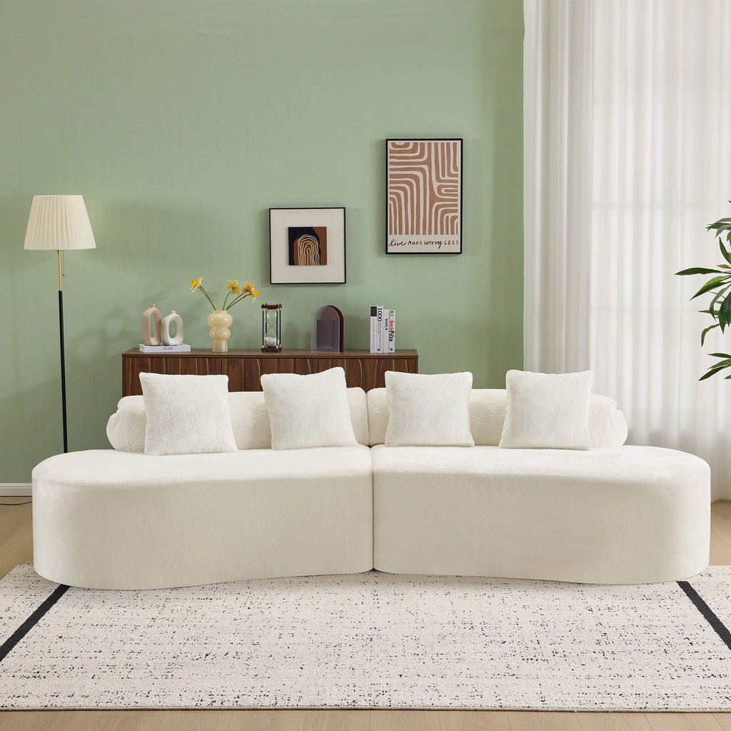 Modern Curved Sofa With Pillows