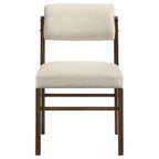 Kehoe Upholstered Dining Side Chair Cream and Walnut (Set of 2)
