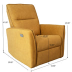 Suede Recliner Chair - Dark Yellow