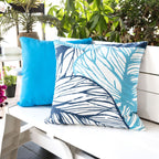 Leaf Vein Outdoor & Indoor Pillow - Indigo