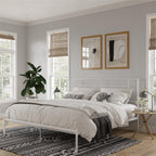 Praxis - King Bed With Simple Headboard - White