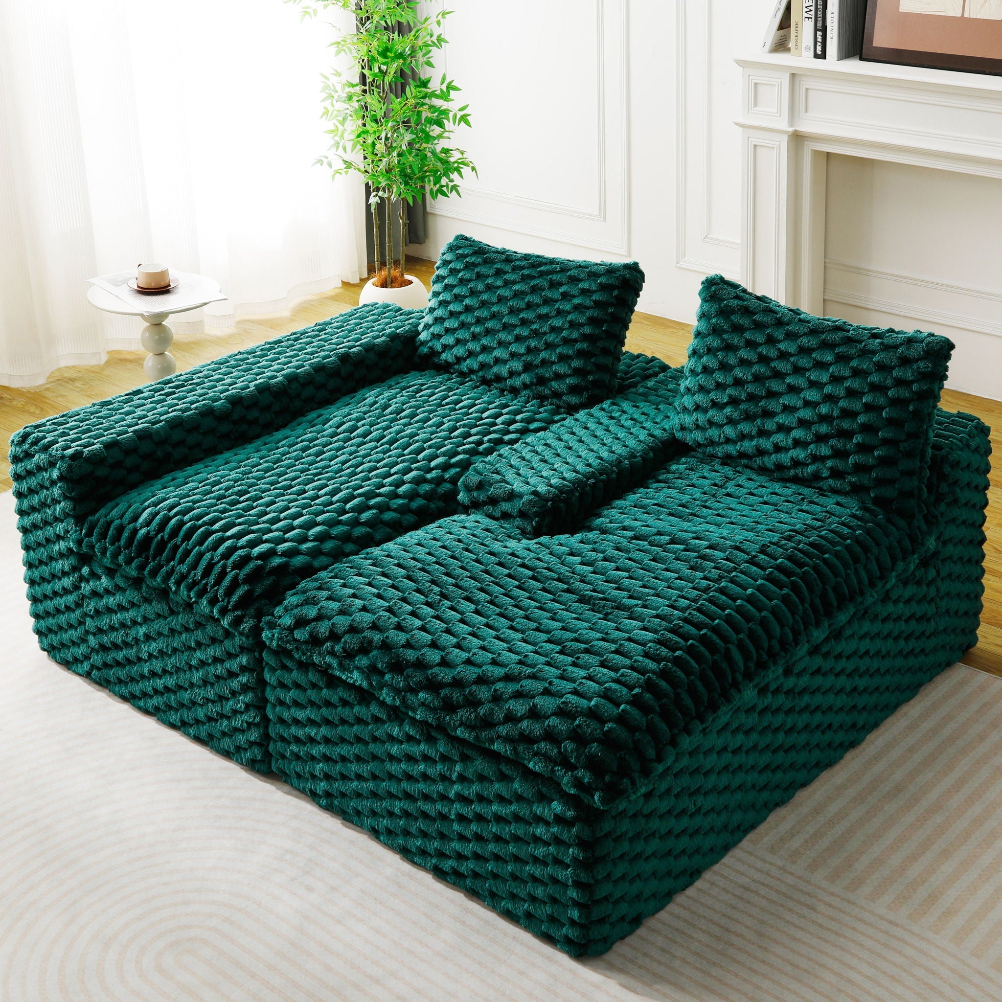Modular Sofa, Convertible Twin Seat With Chaise Lounge