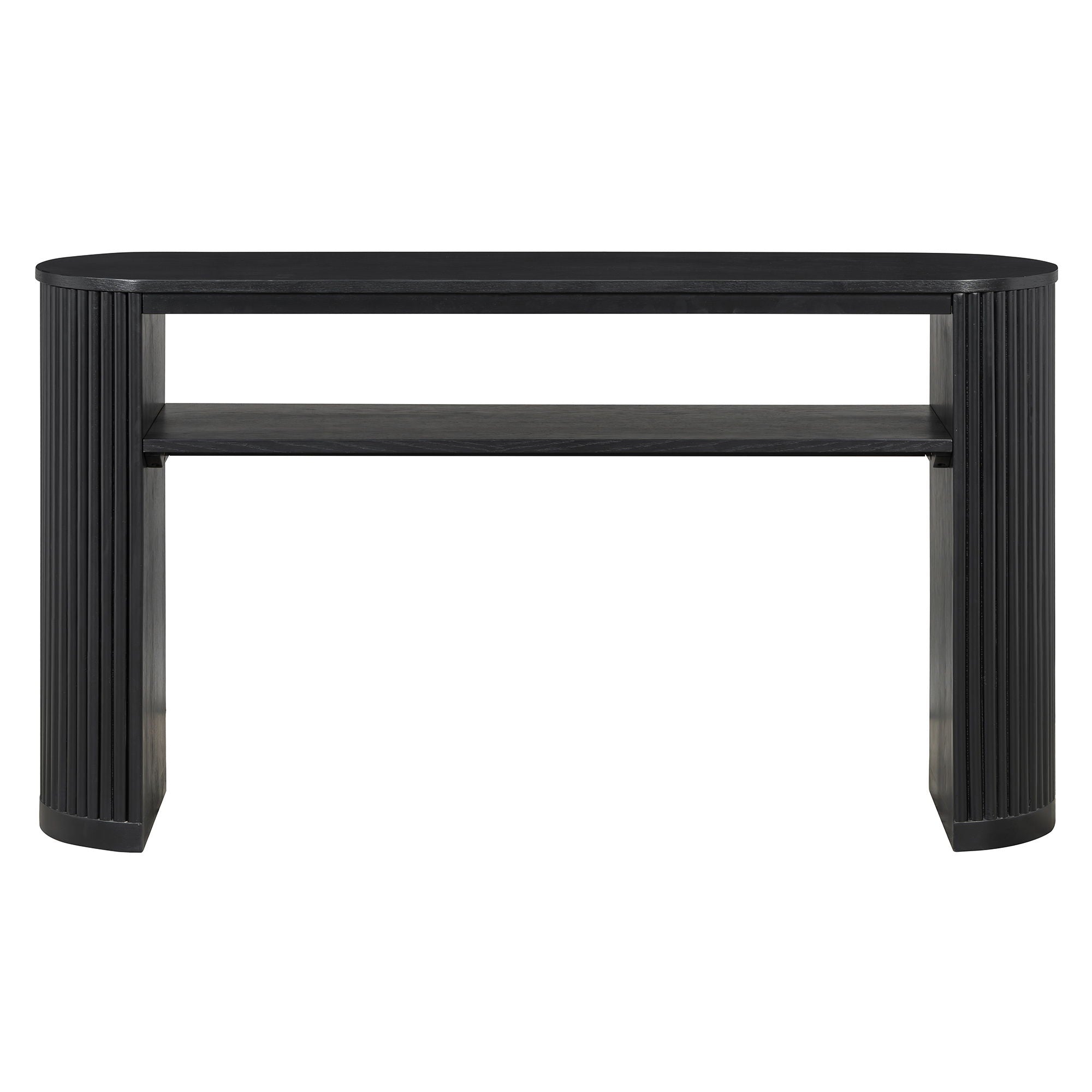 Console Table With Fluted Legs, Open Shelf