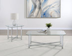 Cronin 2-piece Tempered Glass Top Coffee Table Set Chrome