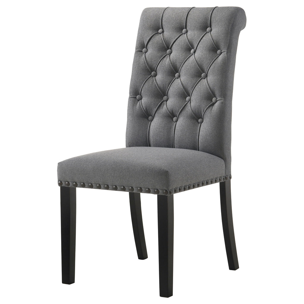 Alana Fabric Upholstered Dining Side Chair Grey (Set of 2)