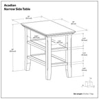 Acadian - Narrow Side Table - Farmhouse Brown