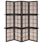 Iggy 4-Panel Room Divider Folding Shoji Screen Cappuccino