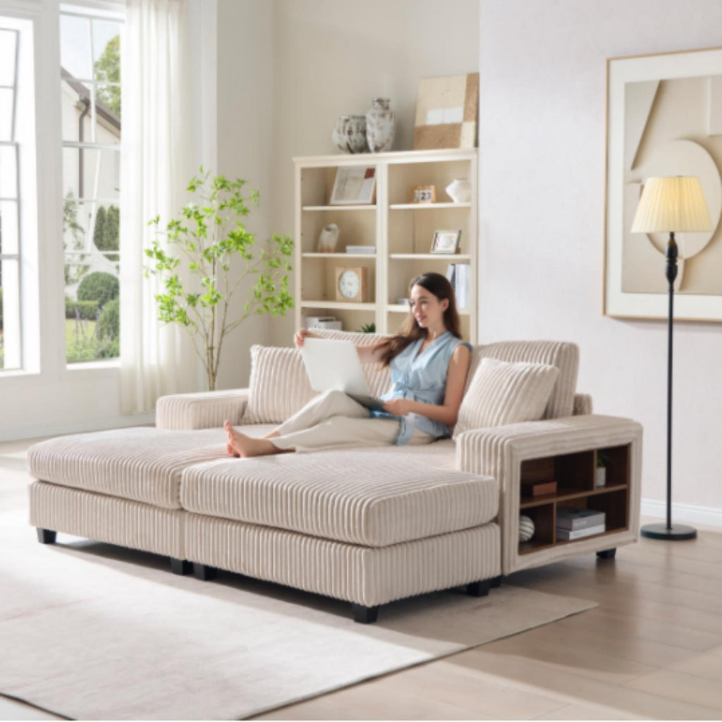 Convertible Sectional Sofa, Sleeper Oversized Living Room Lounge