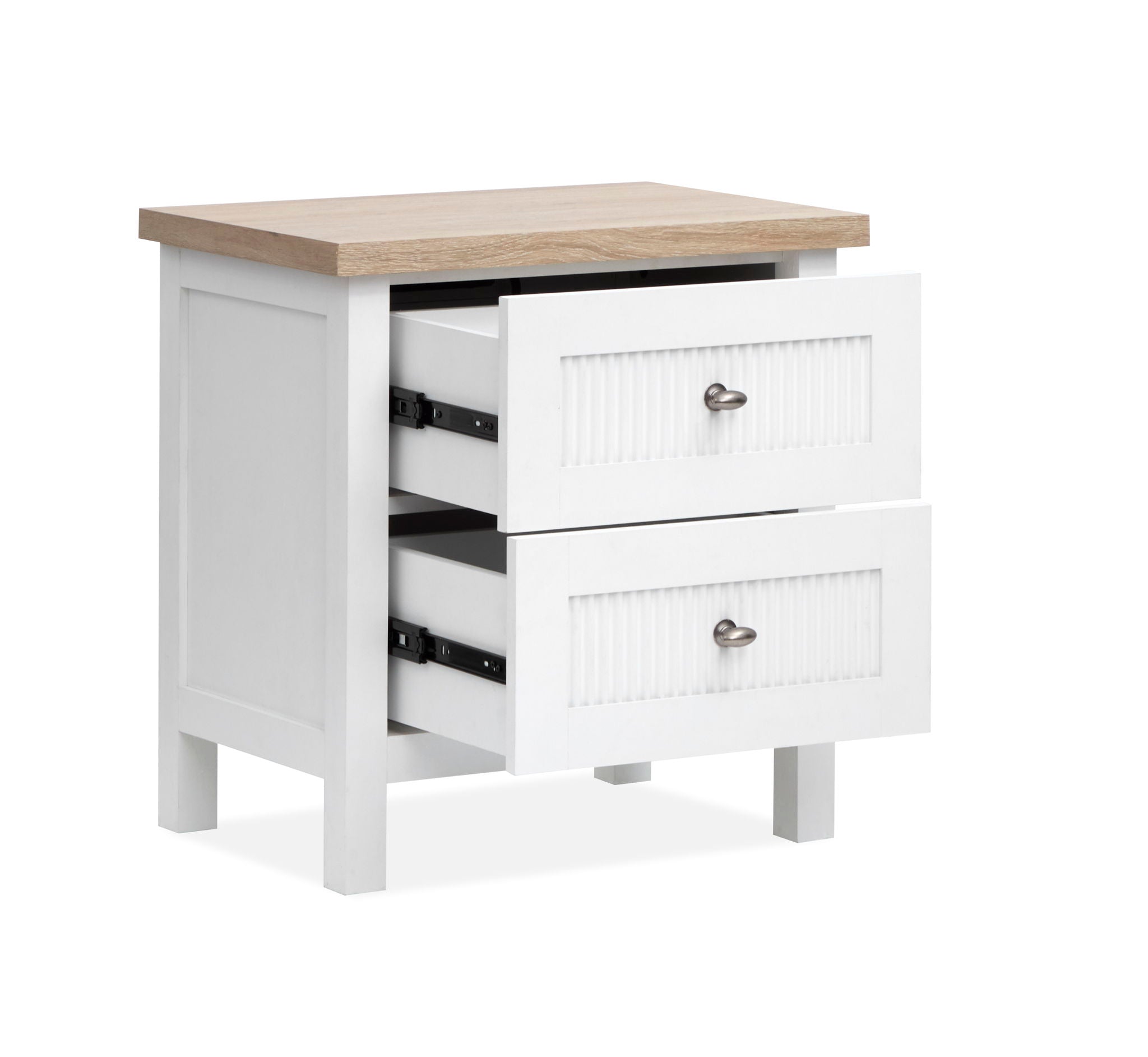 Windmill Harbour - Drawer Nightstand - White Whisp And Sand