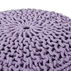 Bordeaux - Knitted Round Pouf Ottoman
