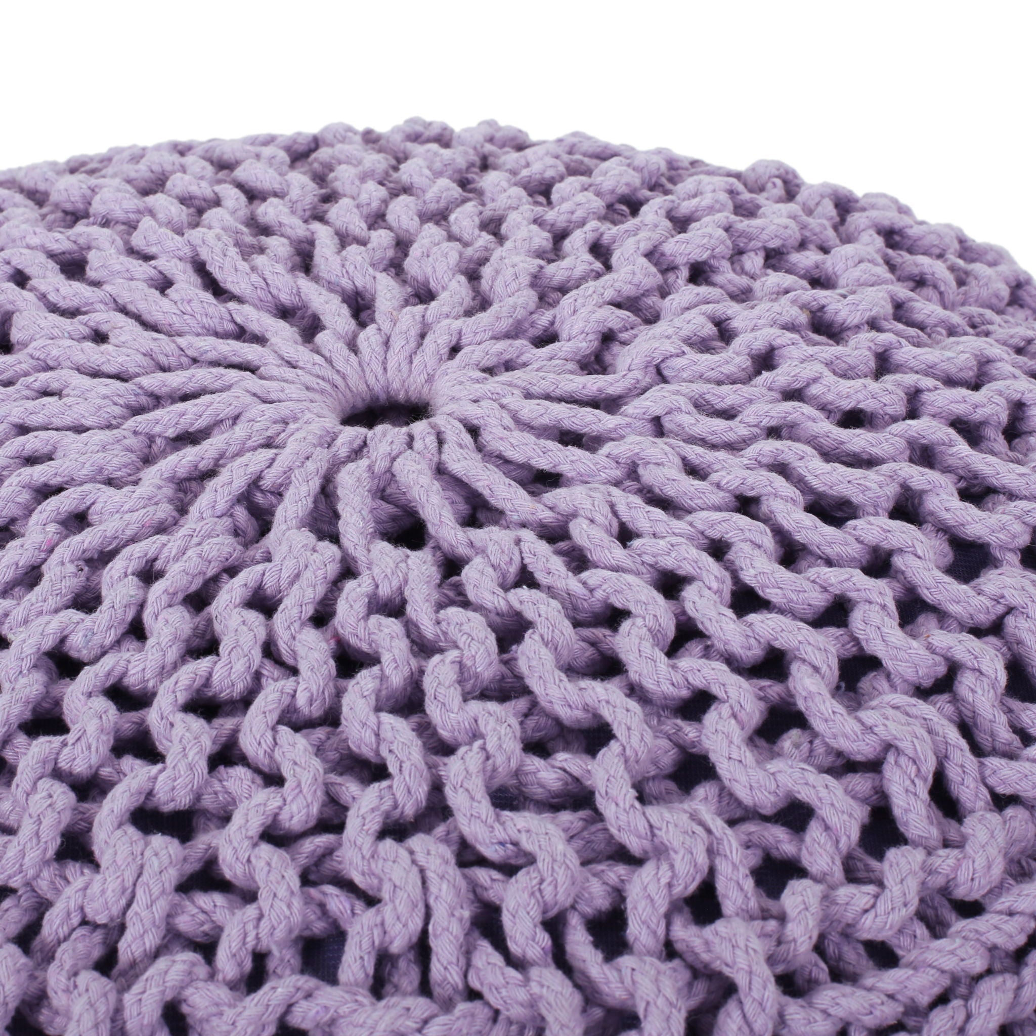 Bordeaux - Knitted Round Pouf Ottoman