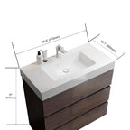 Alice - Bathroom Vanity With Large Storage, Freestanding