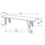 Neve Live Edge Wood Dining Bench Hairpin Legs Grey Sheesham