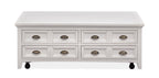 Heron Cove - Lift Top Storage Cocktail Table With Casters - Chalk White