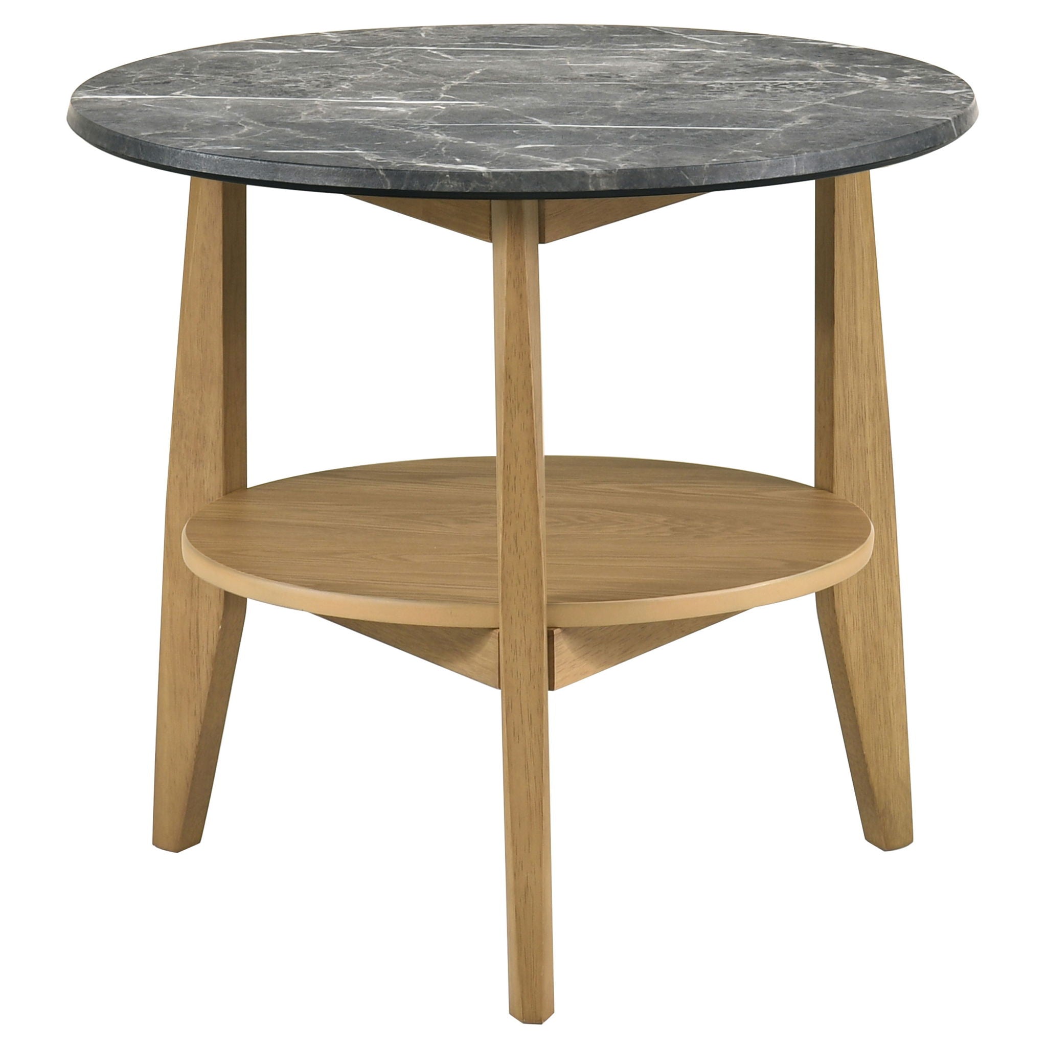 Bradley Round SmartTop End Side Table Grey and Natural