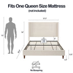 Peyton - Upholstered Bed With 54" High Headboard, Traditional Hand Buttoned Tufting