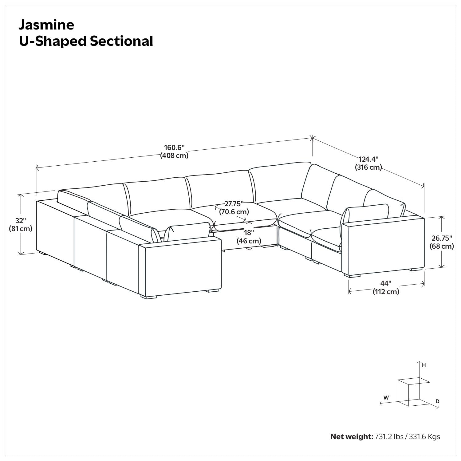 Jasmine - Handcrafted Sectional Sofa