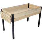 Raised Garden Bed With Metal Legs And Folding Storage Shelf