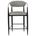 Tina Fabric Upholstered Counter Chair Dark Grey (Set of 2)